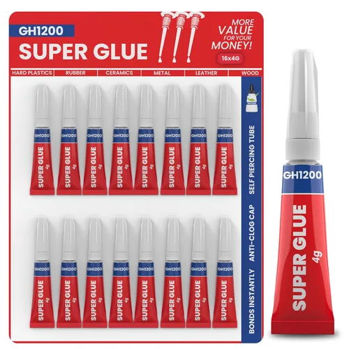 Miniatura 9 de GH1200 -0.14 oz x 5 piezas de pegamento súper para todos los usos - Superpegamento adhesivo súper rápido, grueso y fuerte - Pegamento