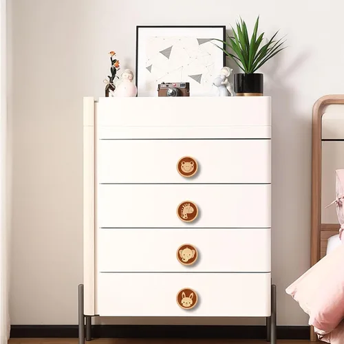 Miniatura 5 de Paquete de 6 pomos de madera de dibujos animados para armario de 1.57 pulgadas (1.575 in) para niños, pomos de cómoda y cajón para guardería
