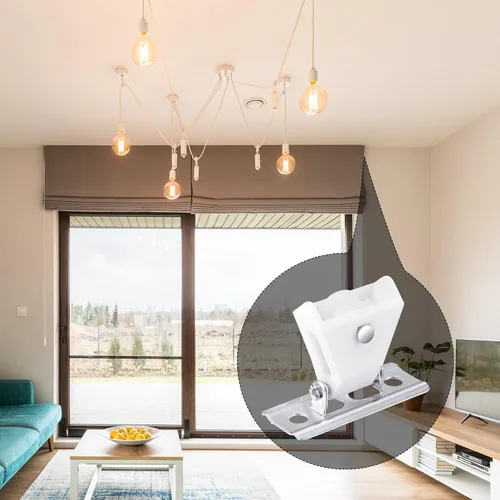 Miniatura 6 de 10 poleas romanas de plástico blanco, mecanismo de bloqueo de cordón de plástico blanco, accesorios de persiana romana, piezas para persianas
