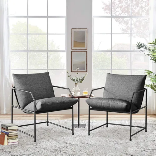 Miniatura 8 de Silla decorativa para sala de estar, sillas cómodas de lectura para dormitorio, silla tapizada de salón, silla de estilo moderno de mediados