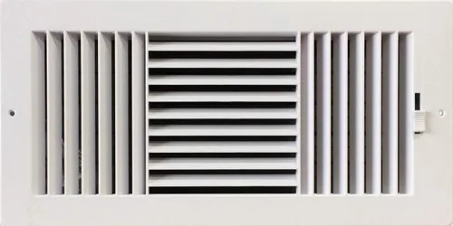 Registro de pared lateral/techo de plástico de tres vías en blanco 14 pulgadas de ancho x 6 pulgadas de alto para apertura del conducto (la