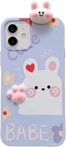 Bonita funda de dibujos animados compatible con Samsung Galaxy S20 FE, funda protectora de goma de silicona suave con personaje de muñeca de Conejo