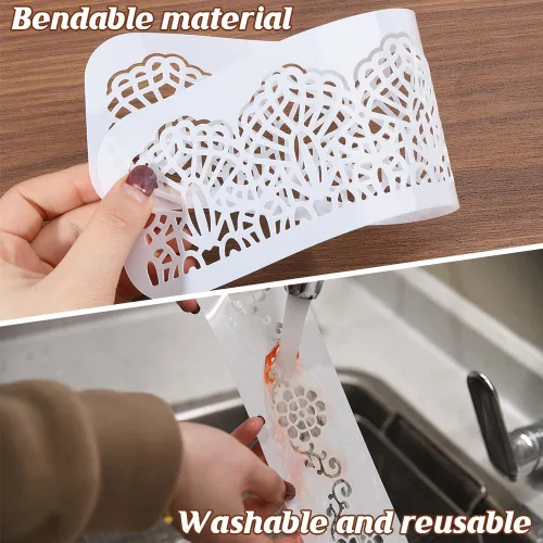 Miniatura 5 de ORIGACH 12 Piezas Plantilla de Borde de Flores, Plantilla de PET con Borde de Mandala Ornamentada para Pintura de Pared, Plantillas de Pintura