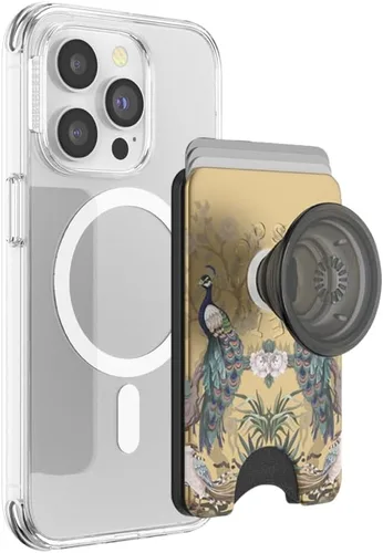 Miniatura 32 de PopSockets Cartera de teléfono con agarre expandible y anillo adaptador para MagSafe, soporte magnético para tarjetas de teléfono, compatible