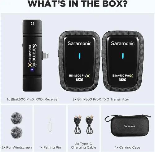 Miniatura 8 de Saramonic Blink500 Prox - Micrófono inalámbrico Lavalier para iPhone, rango de 164 pies, micrófono inalámbrico para iPhone
