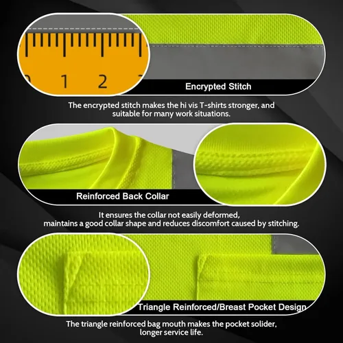 Miniatura 4 de Camisas de alta visibilidad para hombres Clase 3 Hi Vis reflectantes, camisas de seguridad para construcción para hombres y mujeres, de manga larga