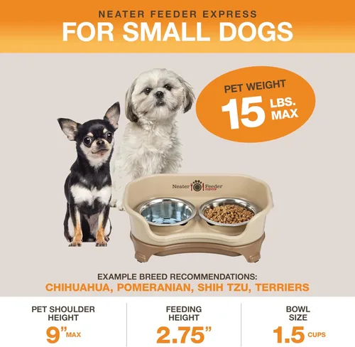 Miniatura 2 de Neater Feeder Express - Cuencos para perros a prueba de desorden, elevados para razas pequeñas de menos de 15 libras, fabricados en EE. UU., Soporte