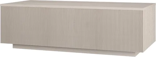 Miniatura 4 de Henn&Hart Mesa de centro rectangular acanalada de perfil bajo de 48 pulgadas para sala de estar, habitación familiar u oficina, color blanco aliso