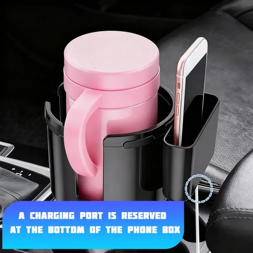 Miniatura 6 de Expansor de portavasos para automóvil, adaptador multifuncional 2 en 1 para vasos de bebidas con base ajustable, soporte para botella de agua