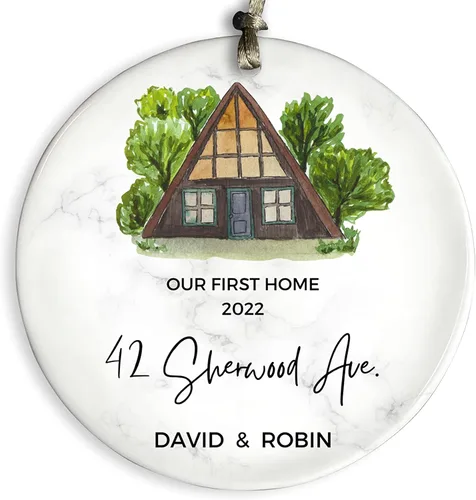 Miniatura 12 de Adorno Personalizado para la Primera Navidad en Nuestro Nuevo Hogar 2025, Adorno de Dirección de Casa Personalizado, Regalo para la Familia, Regalo