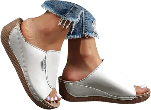 Miniatura 11 de Sandalias ortopédicas para mujer, con plataforma elegante, cómodas, ortopédicas, informales, para verano, con soporte de arco Rosa