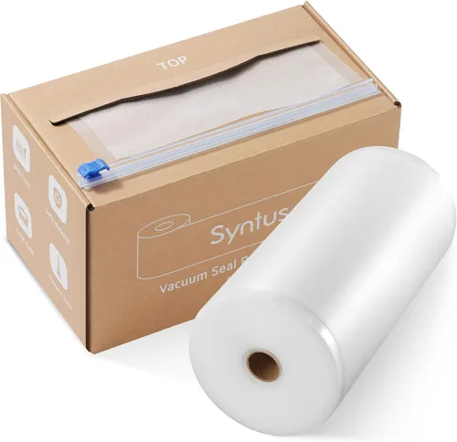 Syntus Bolsas selladoras al vacío de 8 x 150 pies para alimentos con cortador, bolsas selladoras al vacío, sin BPA, de grado comercial resistente