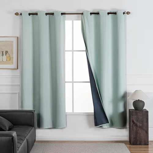 Miniatura 12 de NANPIPER Cortinas 100% opacas para dormitorio, juego de 2 paneles de 54 pulgadas de largo, cortinas de tratamiento de ventanas con aislamiento