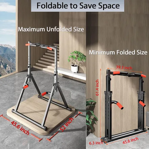 Miniatura 3 de DOBESTS Power Tower Pull Up Bar Free Standing, Adjustable Foldable Pull Up Station, Home Gym Strength Training Equipment 700LBS Black Style 1
