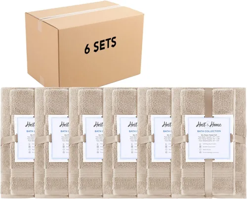 Miniatura 51 de Arkwright - Juego de 6 toallas de baño, 100% algodón súper suave, 600 GSM, de secado rápido y absorbente, artículos de lujo para el baño con 2 Lapis