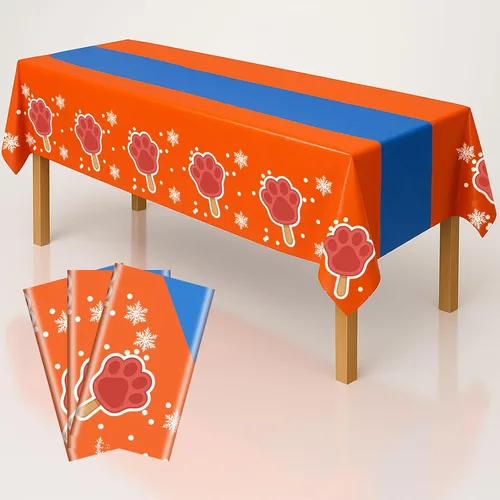 Miniatura 15 de Mantel rectangular de 3 piezas para decoración de fiestas de cumpleaños, mantel de plástico de 108 x 54 pulgadas, desechable, suministros