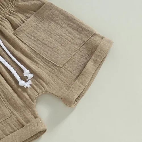 Miniatura 13 de fhutpw Conjunto de 2 piezas de ropa de verano para bebés, camiseta de manga corta, cintura elástica, pantalones cortos para niños pequeños