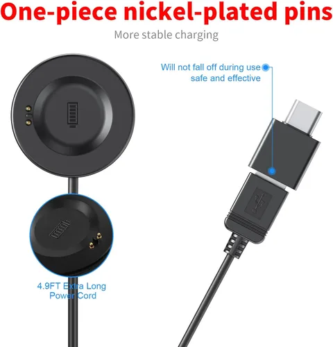 Miniatura 2 de Cable de carga USB para iTouch Wearables Air 3/4 / SE, Sport 3, Explorer 3 Smartwatch, base de carga de repuesto compatible con iTouch Smartwatch