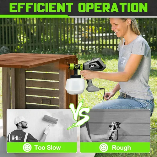 Miniatura 6 de Pulverizador de pintura de 700 W, pistola de pintura eléctrica con contenedor de capacidad de 40.6 fl oz, 4 tamaños de boquilla, fácil de limpiar