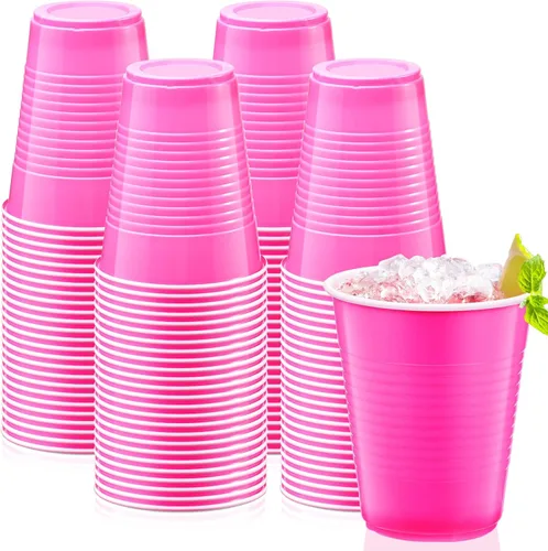 Miniatura 9 de Zubebe Paquete de 100 vasos negros desechables de plástico de 18 onzas, grandes bebidas para fiesta de cumpleaños, graduación, Halloween