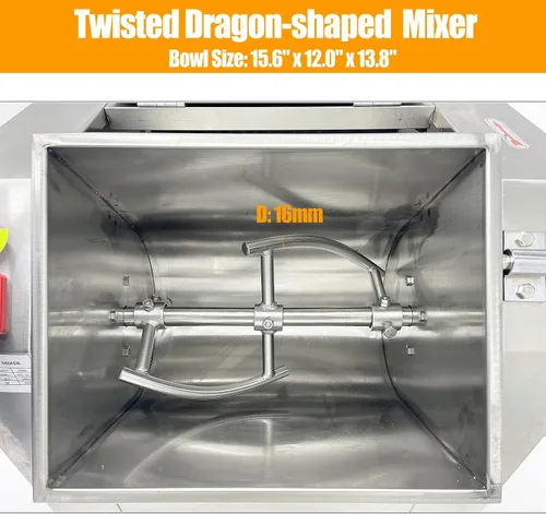 Miniatura 5 de TECHTONGDA Mezclador de masa comercial Mezclador de harina de acero inoxidable Máquina de amasado de masa de 110 V Mezclador de alimentos de alta