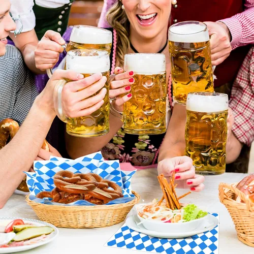 Miniatura 7 de PLULON 100 Hojas de revestimiento para canasta de alimentos Oktoberfest 30,4 in × 30,4 in papel de cera azul y blanco a cuadros, hojas de papel deli