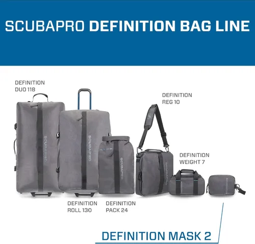 Miniatura 6 de SCUBAPRO Definition Mask 2 - Bolsa de buceo con correa para equipo de buceo, tela gris de dos tonos reciclada de primera calidad
