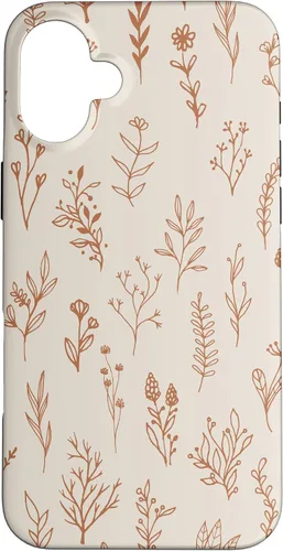 Miniatura 23 de Cute Beige Brown Wildflower Aesthetic Flower Pattern Case for iPhone 17