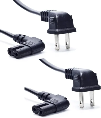 Miniatura 7 de Cable de alimentación para TV compatible con Samsung TV, Ancable de 12 pies en ángulo de 90 grados 18AWG de 2 clavijas a cable de alimentación C7