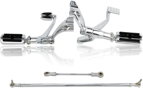 Miniatura 14 de TCT-MOTORPARTS Kit completo de controles delanteros con pedales y estriberas con palancas y varillas para Harley Sportster XL883 XL1200 1991-2003
