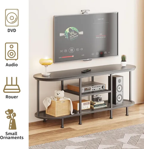 Miniatura 4 de Soporte de TV para centro de entretenimiento - Mesa de TV para sala de estar - Mesa consola de TV pequeña para dormitorio - Soporte de televisión