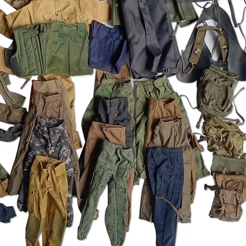 Miniatura 4 de SIXPOINTS 50 Piezas Ropa Militar Camuflaje a Escala 1/6 y Pantalones y Accesorios de Bolsa Compatibles con Cuerpo de Figura de Acción Militar 50