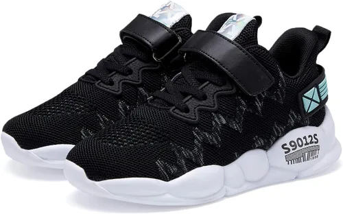 Hetios Zapatos para Niñas Ligeros Atléticos para Correr Transpirables de Punto Zapatos Deportivos para Escuela (BebéNiña PequeñaNiña Grande)