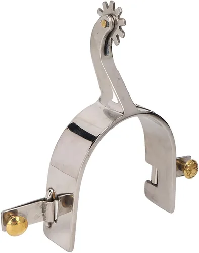 Miniatura 8 de Zerodis Espuelas de caballo de acero inoxidable para vaqueros occidentales con engranaje giratorio para equitación entusiasta ecuestre simple