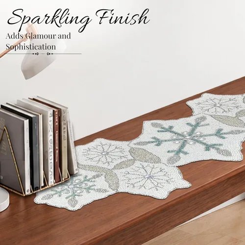 Miniatura 9 de Camino de mesa con cuentas de 36 pulgadas de diseño elegante infinito - Decoración de mesa para bodas, fiestas, días festivos, regalos y uso diario