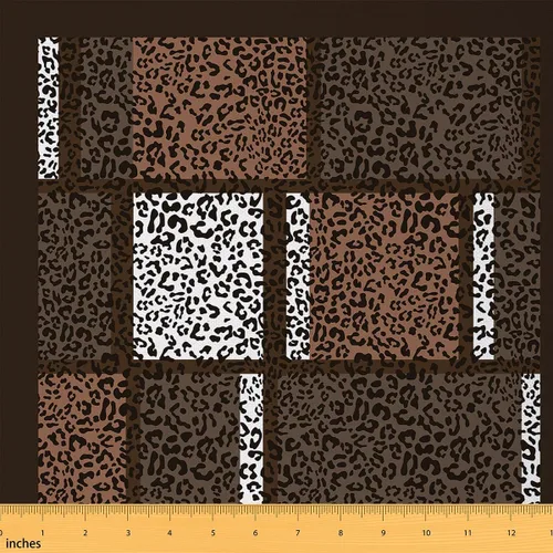 Miniatura 30 de Tela con Estampado de Leopardo por Yarda, Tela de Tapicería de Guepardo Africano Vida Silvestre para Sillas Sofá, Tela Impermeable de Piel de Animal