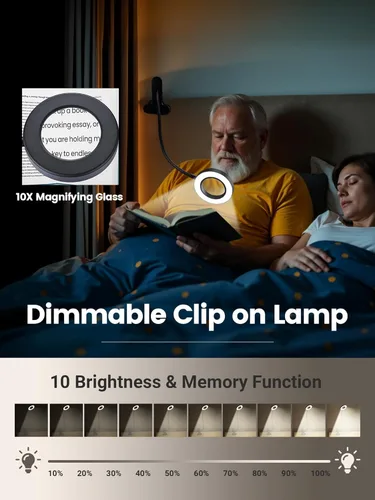 Miniatura 4 de Lupa de Aumento 10X con Luz, 5 Colores + 10 Niveles de Brillo Lámpara de Lectura, Lupa de 58 LEDs con Luz, Lupa Iluminada de 750 Lúmenes