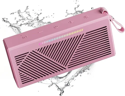 Miniatura 9 de Altavoz Bluetooth, altavoces Bluetooth inalámbricos portátiles con sonido HD, altavoz impermeable IPX5 con luces LED RGB, Bluetooth5.3