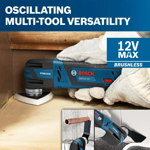 Miniatura 10 de Bosch GOP12V-28N 12 V máx EC Herramienta oscilante sin cepillo Starlock® (Herramienta desnuda)