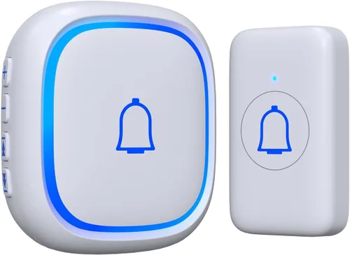 Miniatura 10 de Kits de timbre inalámbrico con 2 receptores IP66, impermeable, 1000 pies, para profesores de aula, con 66 tonos de llamada, 7 niveles de volumen
