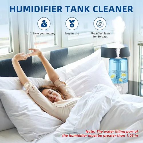 Miniatura 5 de AMI PARTS Humidificador universal limpiador de peces para todos los humidificadores y peceras, purifica el agua, suaviza el agua dura, evita