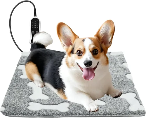 Miniatura 21 de Almohadilla térmica para perros para perros, almohadilla térmica impermeable para mascotas, interruptor de termostato inteligente, 9 velocidades