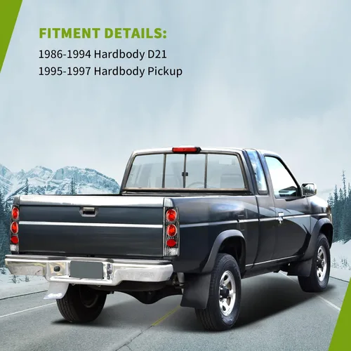 Miniatura 6 de AUTOSAVER88 Luces Traseras Compatibles con 86-94 1986-1994 Hardbody D21, 1995-1997 Hardbody Pickup Lámparas Traseras Carcasa Negra Lente Transparente