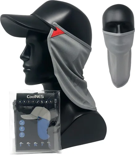 CoolNES - Protección ajustable para cuello contra rayos ultravioletas, ajustable, multifuncional, 2 en 1, cubrebocas para pesca al aire libre, unisex