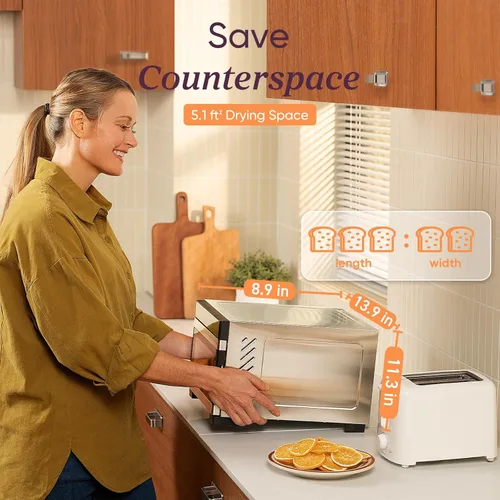 Miniatura 5 de Cosori Deshidratador de alimentos para cecina, control de temperatura de 176 °F, 5 bandejas de acero inoxidable con espacio de secado de 5.1 pies