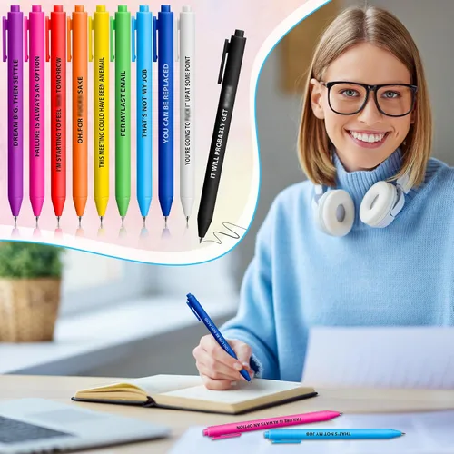 Miniatura 5 de Epakh 50 bolígrafos divertidos a granel, divertidos bolígrafos para el trabajo con refranes se quejan inspiradores, optimisti, citas motivacionales