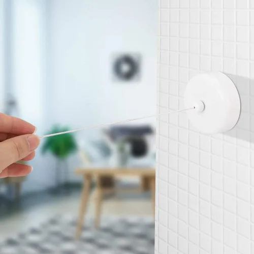 Miniatura 6 de Línea de lavado de tendedero, Línea de lavado de ropa retráctil de acero inoxidable 304 para el hogar (blanco)