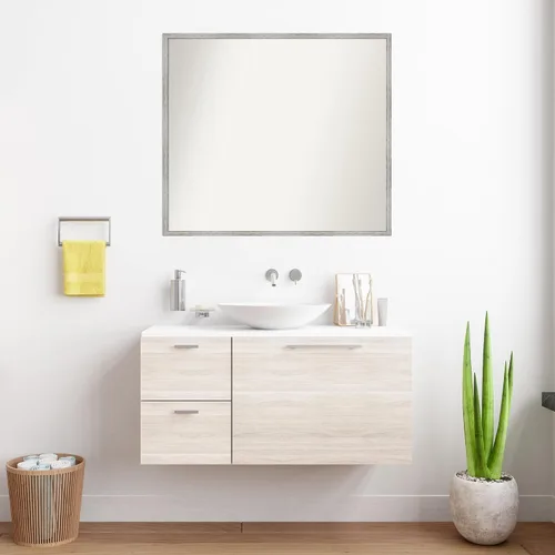 Miniatura 309 de Amanti Art Espejo de baño blanco para sobre el fregadero, 32 x 45 pulgadas, espejo de tocador rectangular blanco esbelto, marco de madera moderno