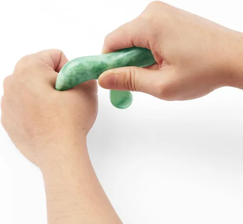 Miniatura 3 de Herramienta de masaje de punto de activación de tejido profundo, piedra de raspado de acupuntura de jade natural Gua Sha, masajeador de punto