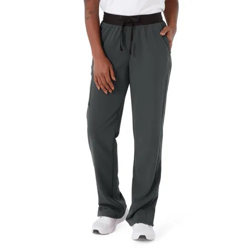 Miniatura 27 de ave. Varick - Pantalón médico de tiro medio para mujer, pierna recta, seis bolsillos, color azul caribeño, talla S